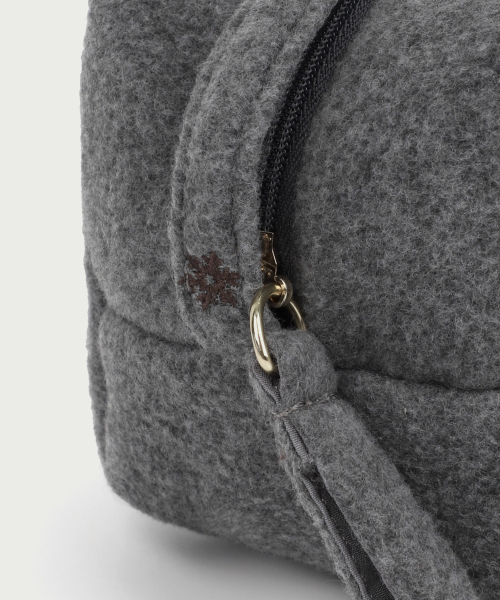 fleece square pouch - grey (L)