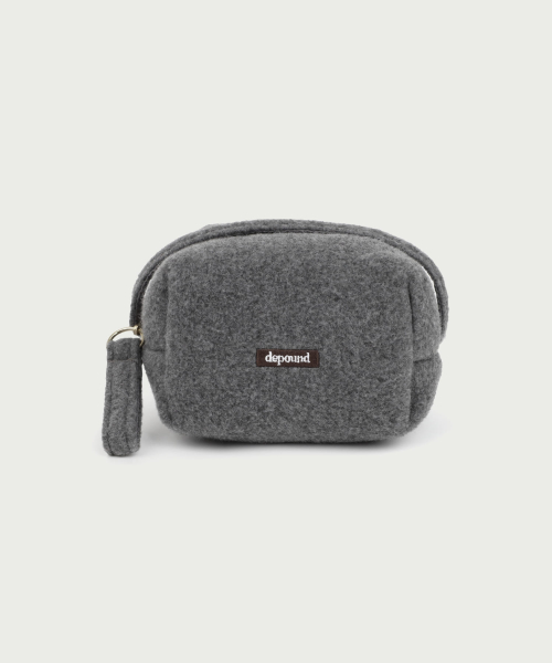 fleece square pouch - grey (S)