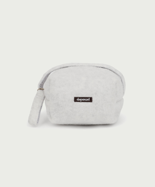 fleece square pouch - light grey (S)