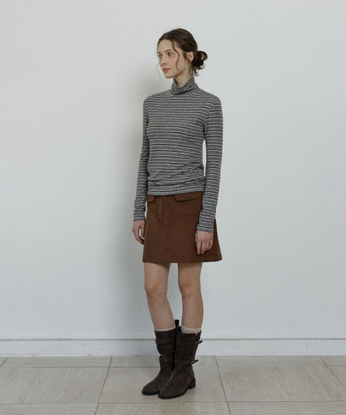 check square scrunchie - brown
