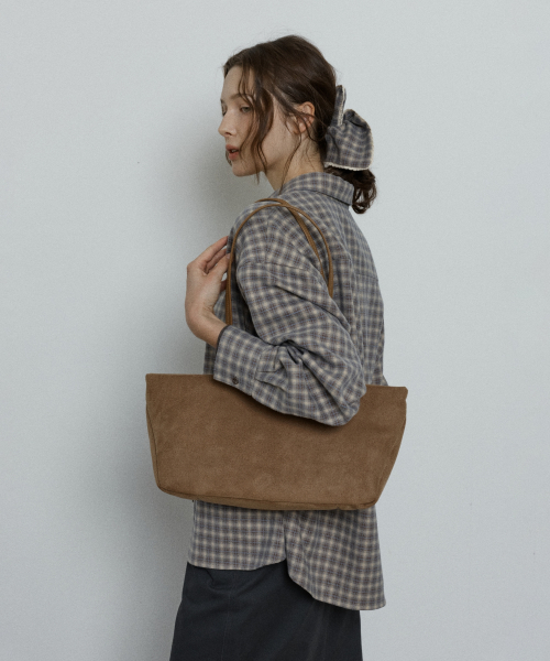 moody wide bag (suede) - camel