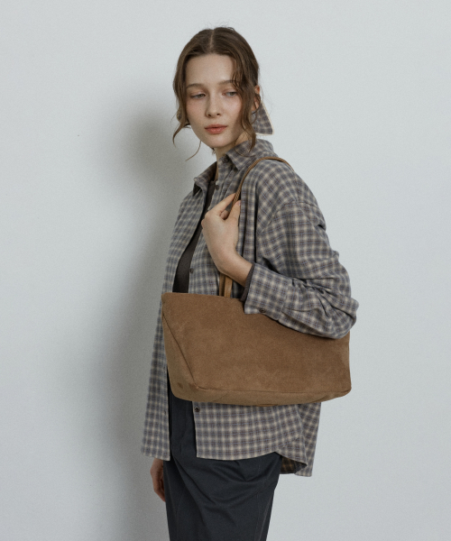 moody wide bag (suede) - camel