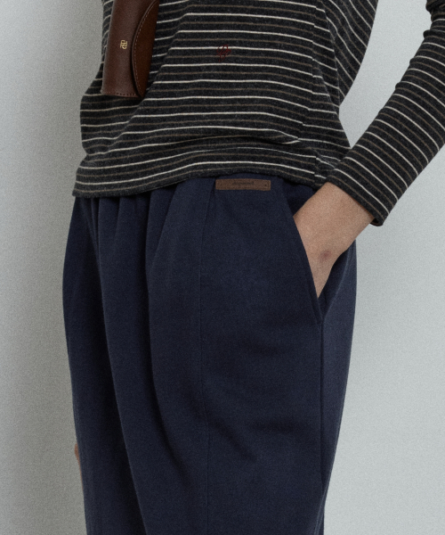 panelled banding sweat skirt - navy