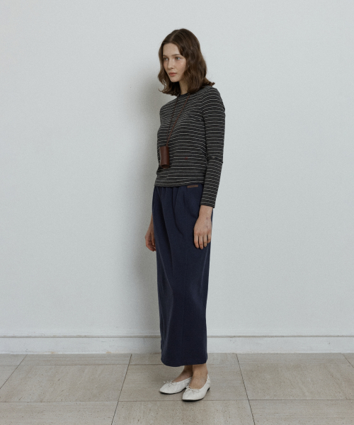 stripe slim t-shirt - dark grey