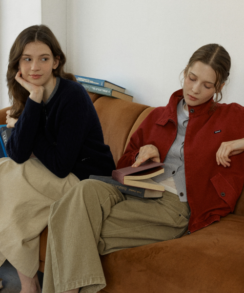 cotton pigment blouson jumper - red