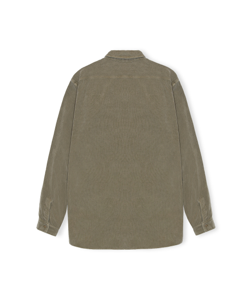 W Garment Dyed Corduroy Shirt, Dark Beige