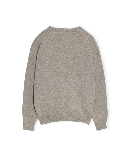 W Deep V Neck Sweater, Beige