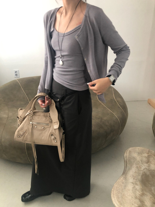 Snap Knit Cardigan Set (2C)