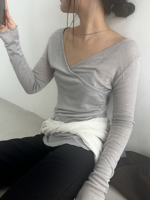 Shirring Wrap Long Sleeve (3C)