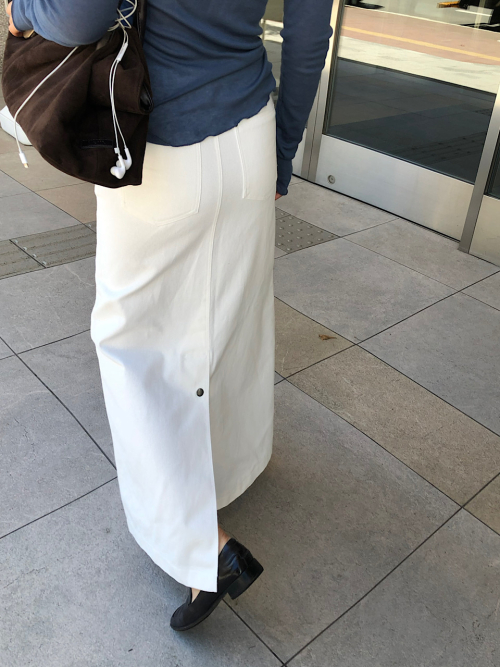 Snap Slit Maxi Skirt (2C)