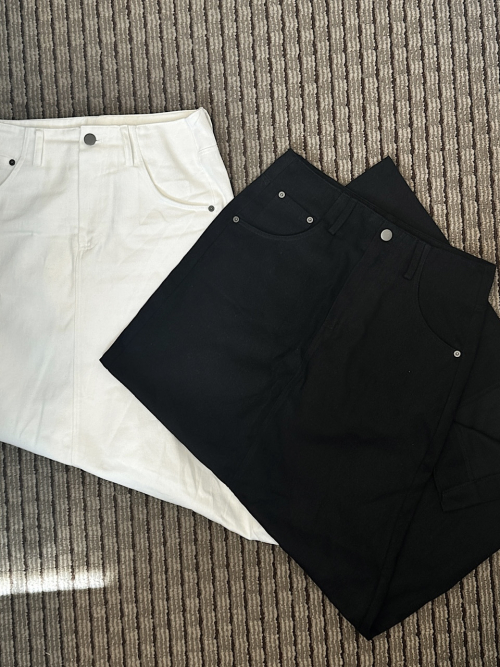 Snap Slit Maxi Skirt (2C)