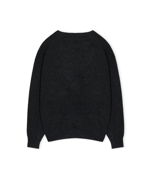 W Deep V Neck Sweater, Charcoal