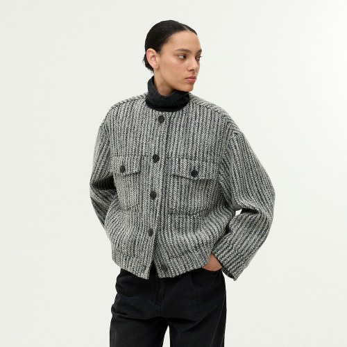 Wool-Blend Herringbone Jacket EMPBWOT010