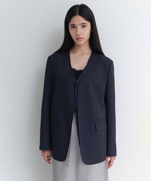 Collarless Cut Layered Jacket NEW6XJ208_23