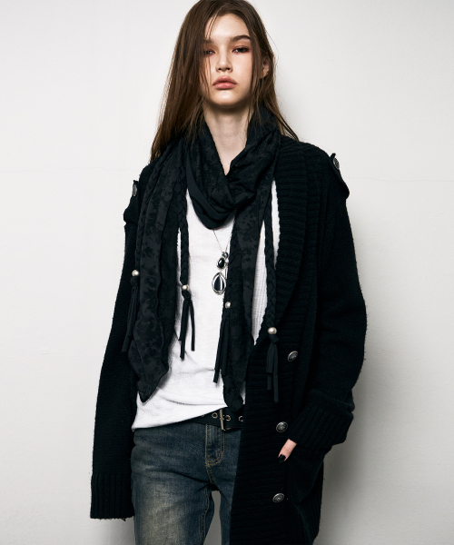 Grunge Braided Scarf (BLACK)