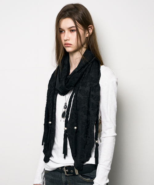 Grunge Braided Scarf (BLACK)