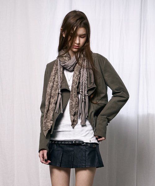 Grunge Braided Scarf (SAND BROWN)