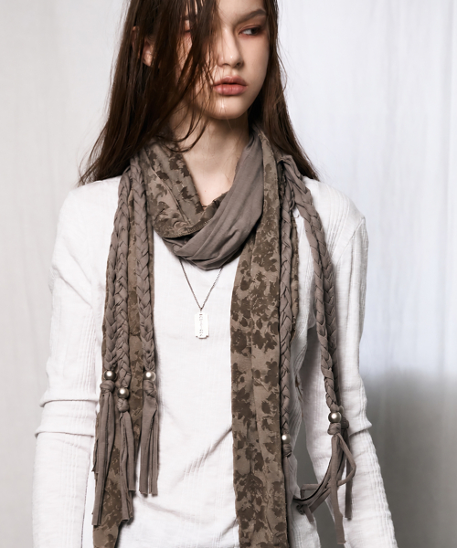 Grunge Braided Scarf (SAND BROWN)