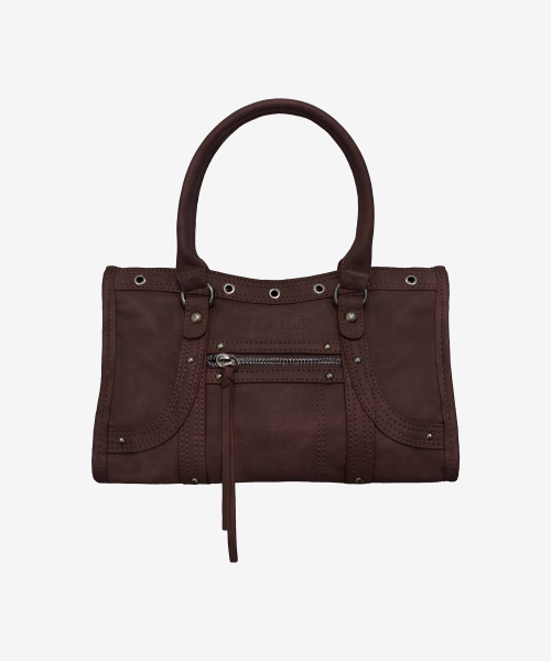 벨튼 로고 미니 토트백_레드 브라운 Velton Logo Mini Tote Bag_Red Brown