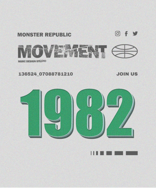 1982 그린 오버핏 맨투맨 그레이