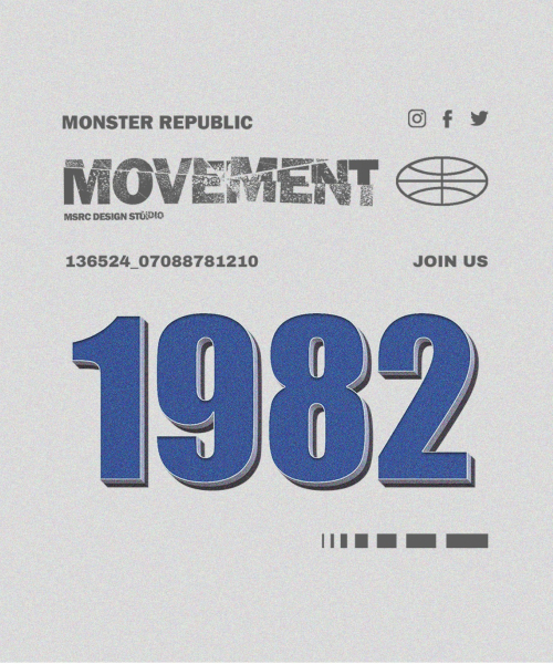 1982 블루 오버핏 맨투맨 그레이