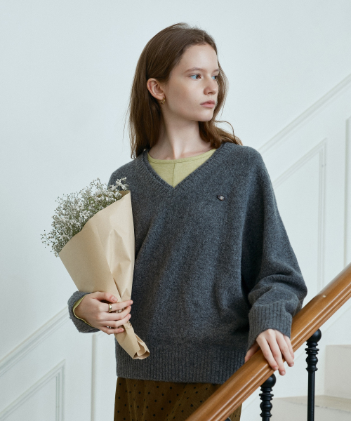 Wool Blend V-Neck Knit J1KT720A