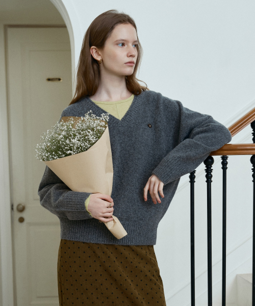 Wool Blend V-Neck Knit J1KT720A