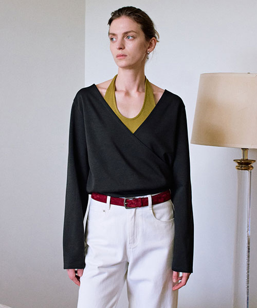 [SET] Halter Layered Jersey T Shirt NEW6AE815