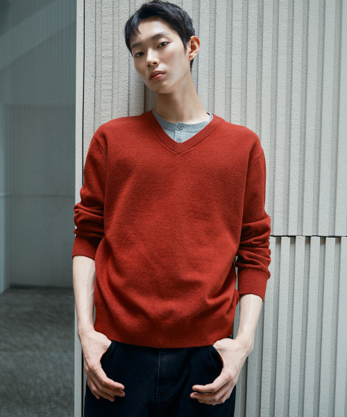 [COUTURE]Layered V-Neck Knit - 2color