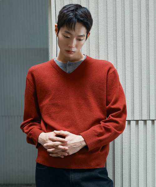 [COUTURE]Layered V-Neck Knit - 2color