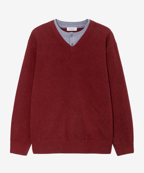 [COUTURE]Layered V-Neck Knit - 2color