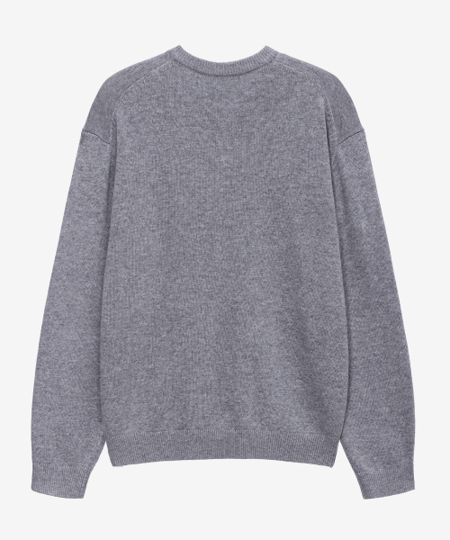 [COUTURE]Wool blend V-neck semi-oversized knit - 2color