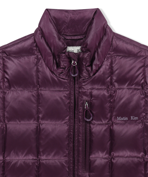 MATIN GRID QUILTED LIGHT DOWN JUMPER IN PURPLE