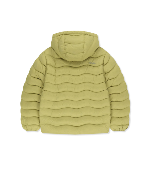 FLOWING QUILTED HOODY DOWN JUMPER IN LIME