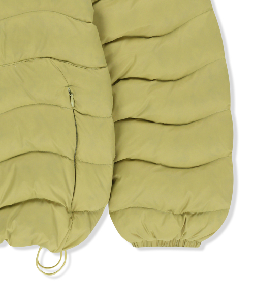 FLOWING QUILTED HOODY DOWN JUMPER IN LIME