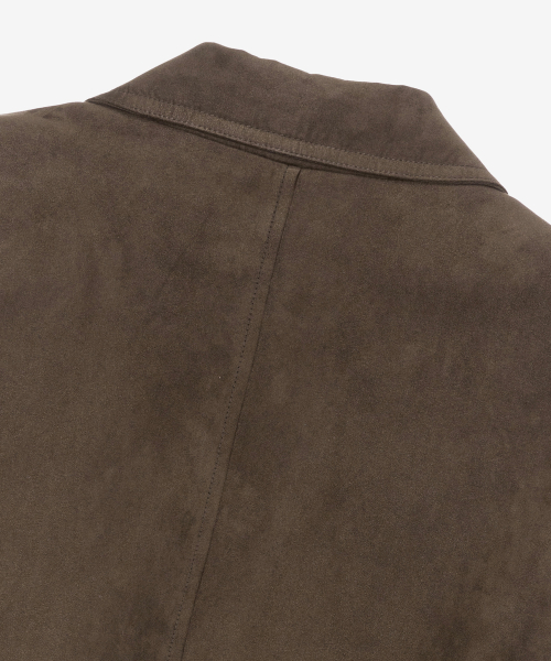 Brown Suede Oversized Zip-up Puffer Blouson