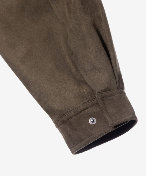Brown Suede Oversized Zip-up Puffer Blouson