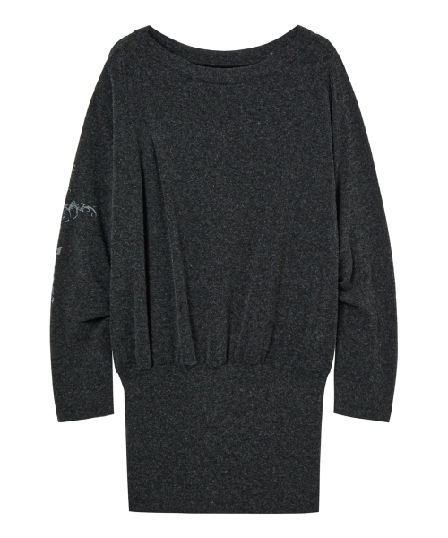ANGEL OFF-SHOULDER DRESS IN CHARCOAL