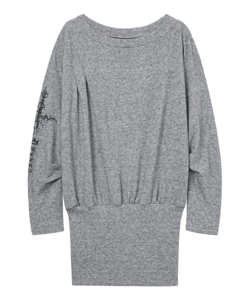 ANGEL OFF-SHOULDER DRESS IN MELANGE GREY
