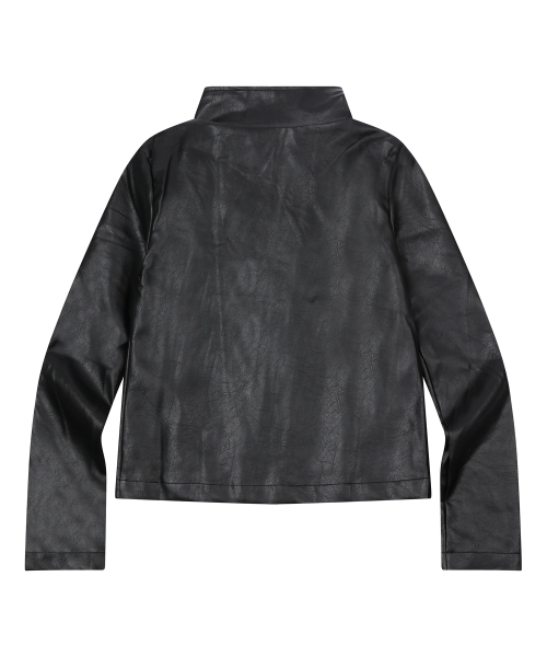 LEUEL DOUBLE ZIP DIAGONAL LEATHER JACKET