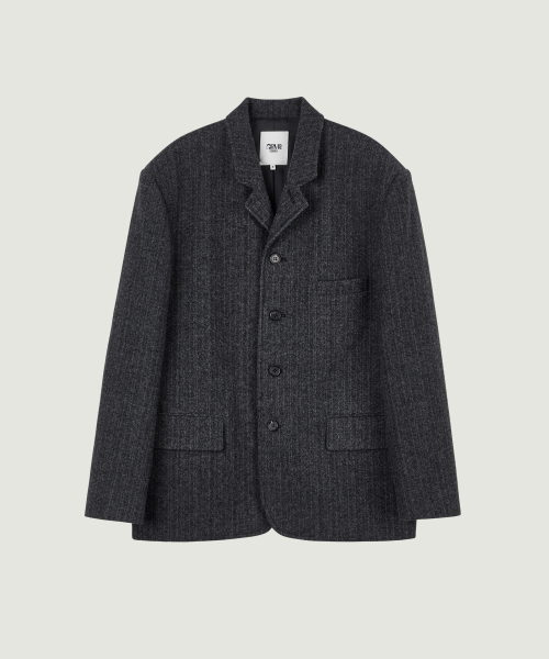 MABEL HERRINGBONE JACKET (CHARCOAL)