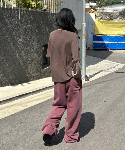 가먼트 다잉 스웨트 팬츠[피그먼트버건디]