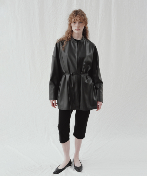 MELD FAUX LEATHER JACKET (BLACK)