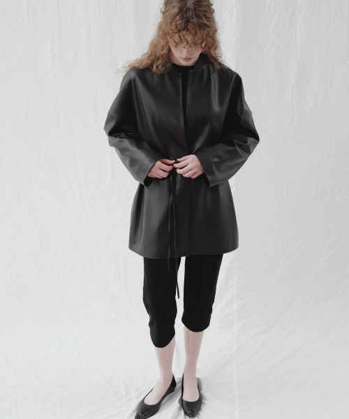 MELD FAUX LEATHER JACKET (BLACK)