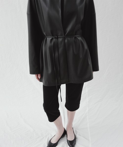 MELD FAUX LEATHER JACKET (BLACK)