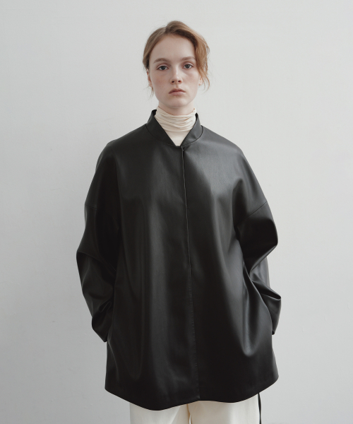 MELD FAUX LEATHER JACKET (BLACK)