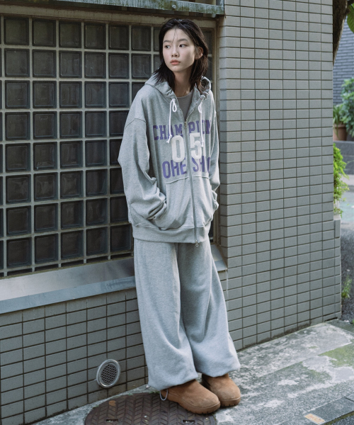 챔피온 X 오헤시오 플라워 커프 밴딩 스웨트 팬츠 Melange Gray