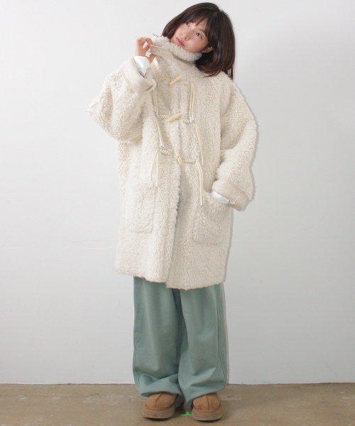 HIGH NECK TOGGLE HALF COAT IVORY