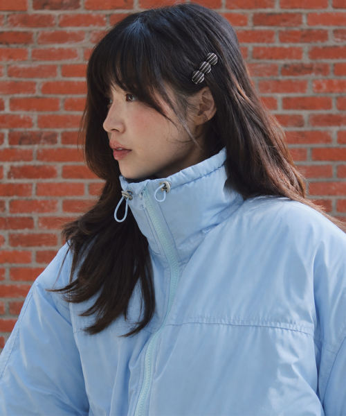 DOUBLE POCKET PUFFER PADDING SOFT BLUE