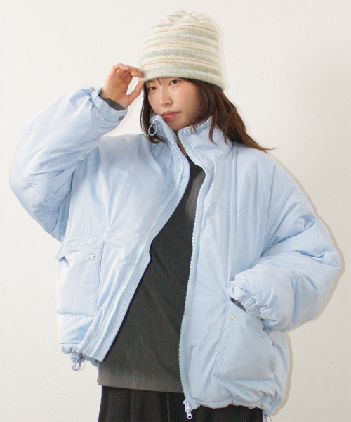 DOUBLE POCKET PUFFER PADDING SOFT BLUE